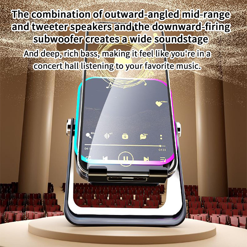 🔥Begrenzten 50%-Rabatts!🔥 5-in-1 Kabelloser Bluetooth-Lautsprecher mit Induktionsfunktion und verstellbarer Handyhalterung