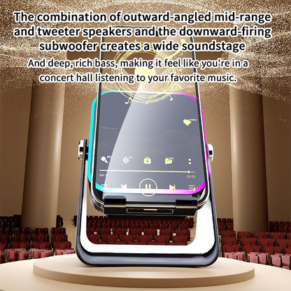 🔥Begrenzten 50%-Rabatts!🔥 5-in-1 Kabelloser Bluetooth-Lautsprecher mit Induktionsfunktion und verstellbarer Handyhalterung