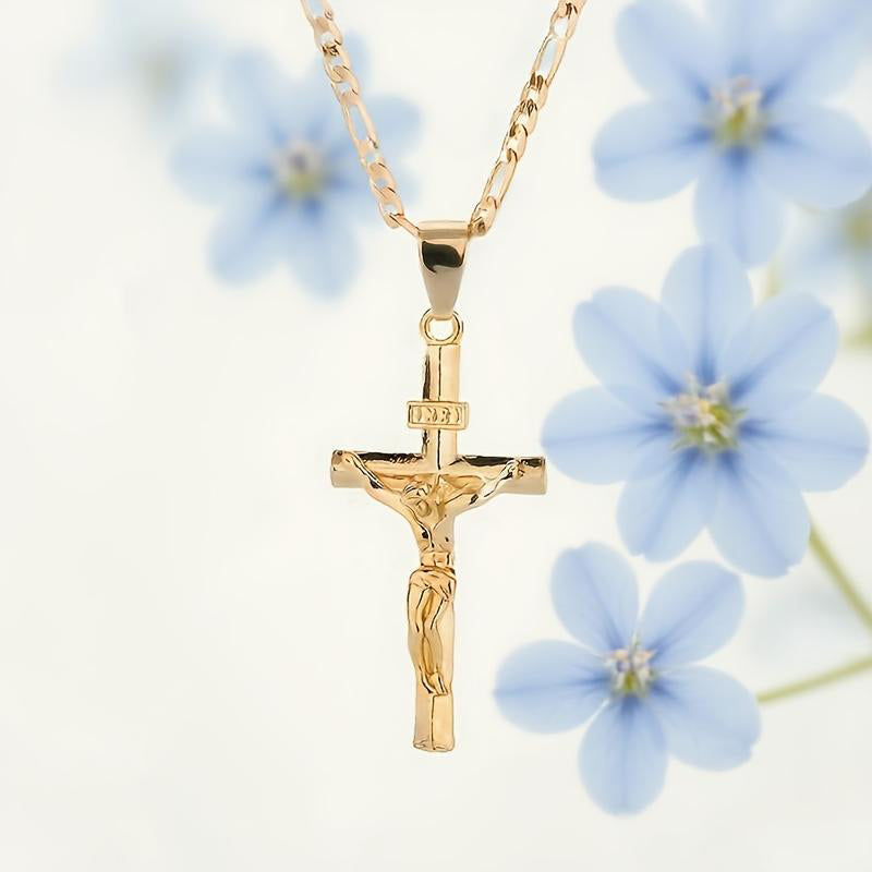 Kette mit Kreuz-Anhänger – Goldfarben ✝️💛Die Veranstaltung findet derzeit statt.