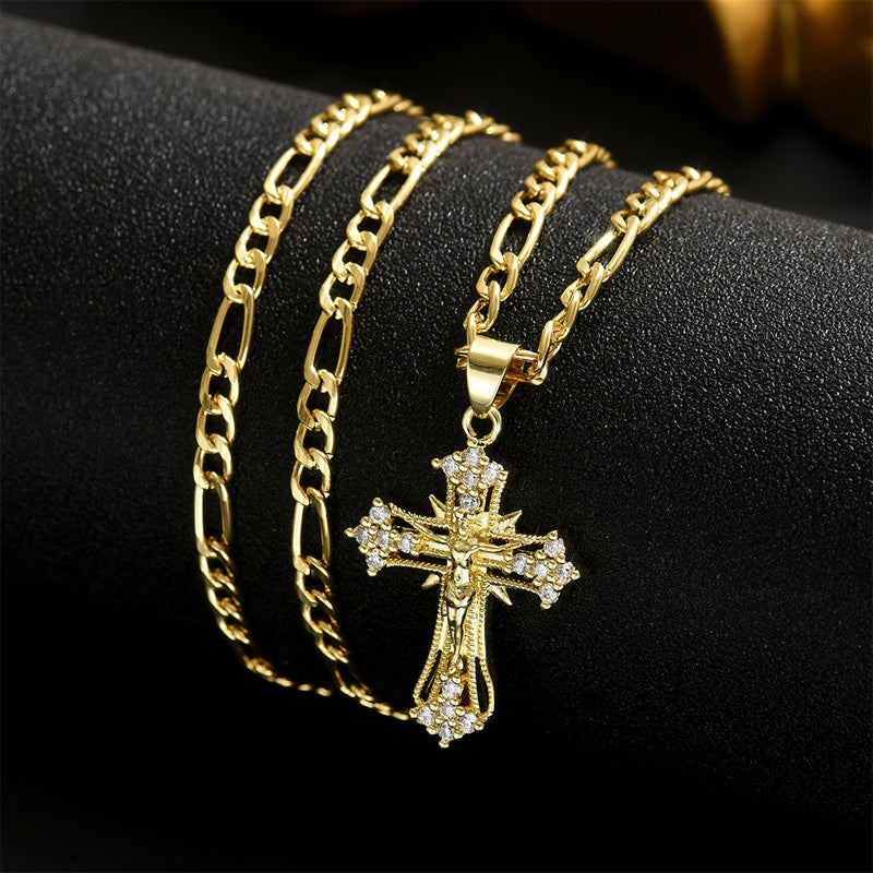 Kette mit Kreuz-Anhänger – Goldfarben ✝️💛Die Veranstaltung findet derzeit statt.