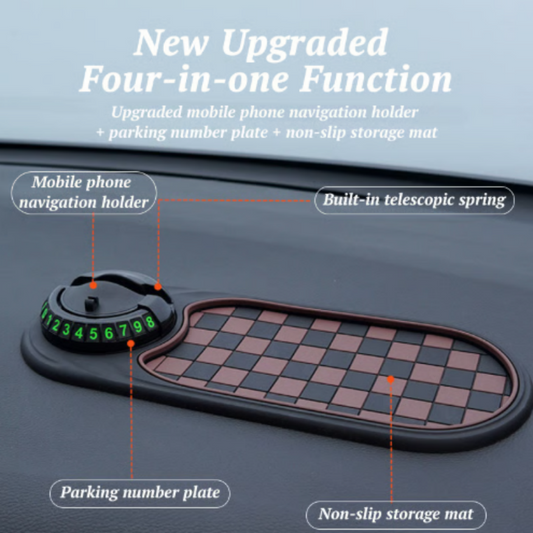 🚗 50 % Rabatt! Multifunktionale Auto-Matte – Handy, Parkscheibe & Ablage in einem! 🔥 Rutschfest, drehbar, immer griffbereit ⚡ Limitiertes Angebot ⏳