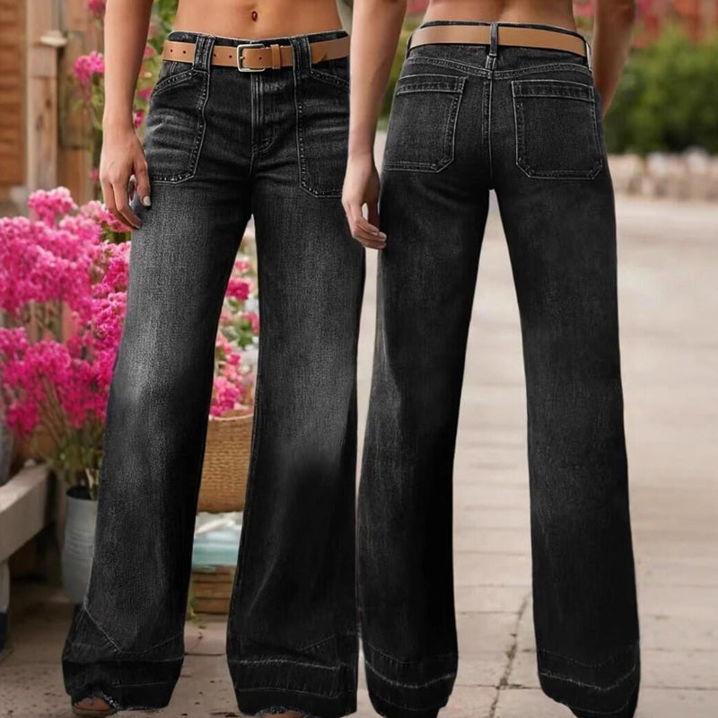 🎉Heißer Verkauf 50% RABATT👖 Damen Retro Flare Jeans – Vintage Wash, Stretch Denim & Hoher Bund für Perfekten Komfort ✨
