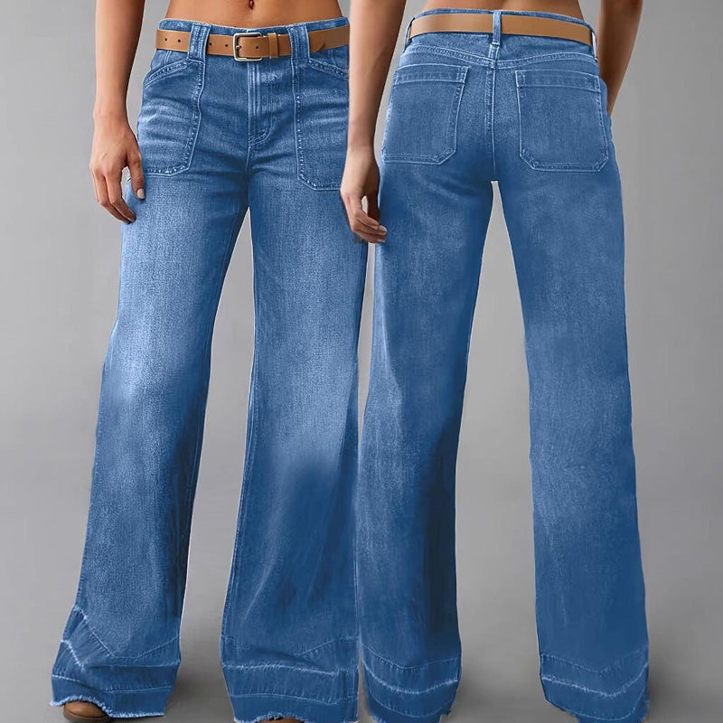 🎉Heißer Verkauf 50% RABATT👖 Damen Retro Flare Jeans – Vintage Wash, Stretch Denim & Hoher Bund für Perfekten Komfort ✨