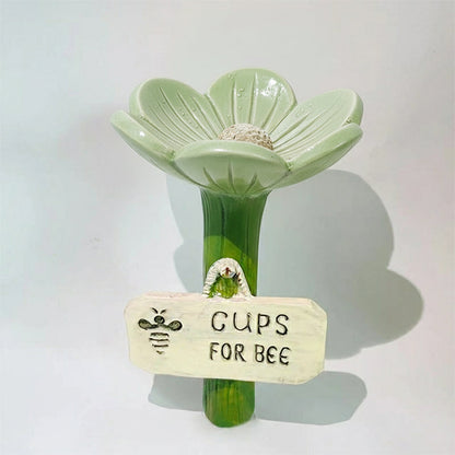 🌿🌸 Keramische Bienentränke in Blütenform💦🐝Praktischer Wasserspender für Bienen, wetterfest & nachhaltig – schonend für Insekten!