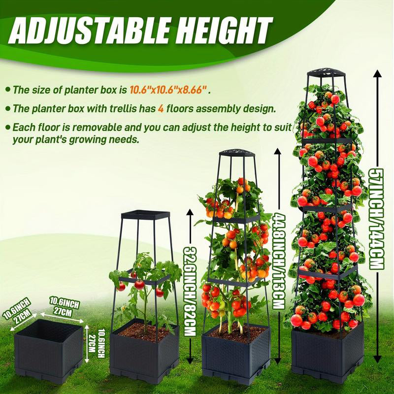 🌱 Gartenhochbeet Pflanzkästen mit Rankgitter｜Perfekt für Kletterpflanzen und Gemüseanbau