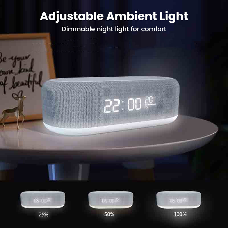 🌞🔋6-in-1 Kabellose Ladestation 25W: Wecker, Bluetooth-Lautsprecher & Nachtlicht🌙✨Alles für deinen Nachttisch!