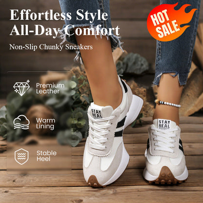👟 50% RABATT! 🌸 Damen Klobige Freizeitsneaker – 4 cm Plattform, Retro-Design & Rutschfeste Gummisohle Für Einen Coolen Look ✨