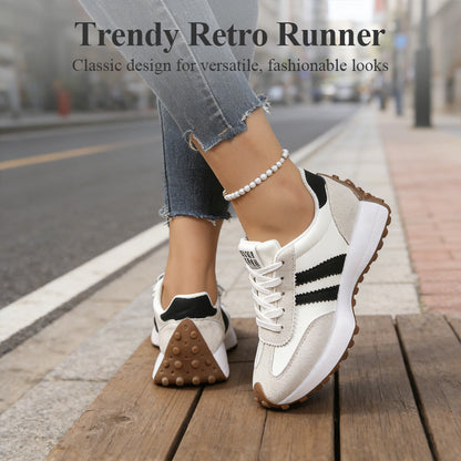 👟 50% RABATT! 🌸 Damen Klobige Freizeitsneaker – 4 cm Plattform, Retro-Design & Rutschfeste Gummisohle Für Einen Coolen Look ✨