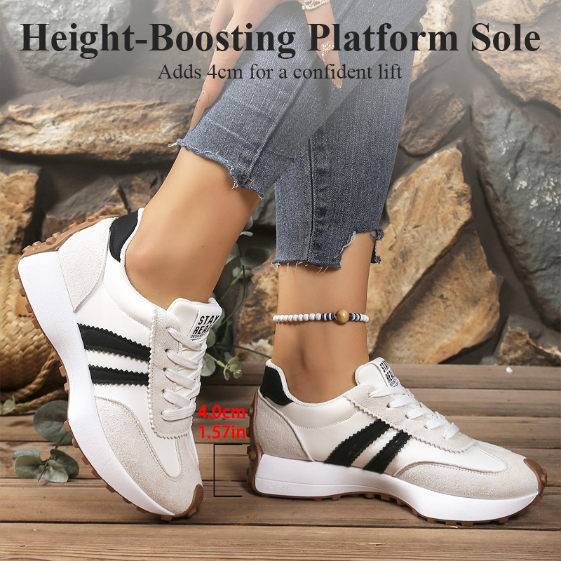 👟 50% RABATT! 🌸 Damen Klobige Freizeitsneaker – 4 cm Plattform, Retro-Design & Rutschfeste Gummisohle Für Einen Coolen Look ✨