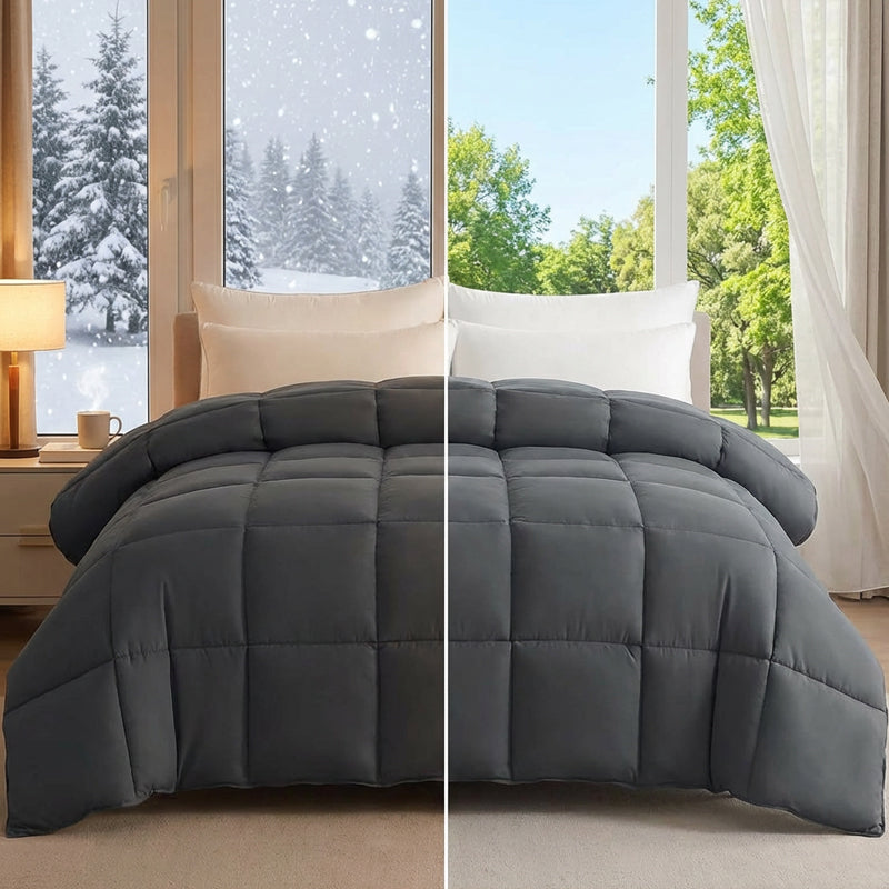 🏷️ 50 % Rabatt ! Premium Daunen-Touch Bettdecke – Kuschelig warm, ultra-leicht! ☁️ Box-Steppung mit Ecklaschen, formstabil & waschfest
