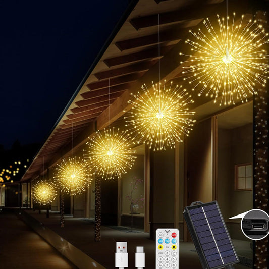 🔥Solange der Vorrat reicht 40 % Rabatt!🎉Solar-Feuerwerks-Lichterkette für Garten und Partys
