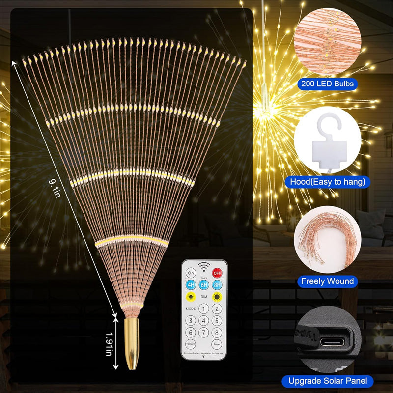 🔥Solange der Vorrat reicht 40 % Rabatt!🎉Solar-Feuerwerks-Lichterkette für Garten und Partys