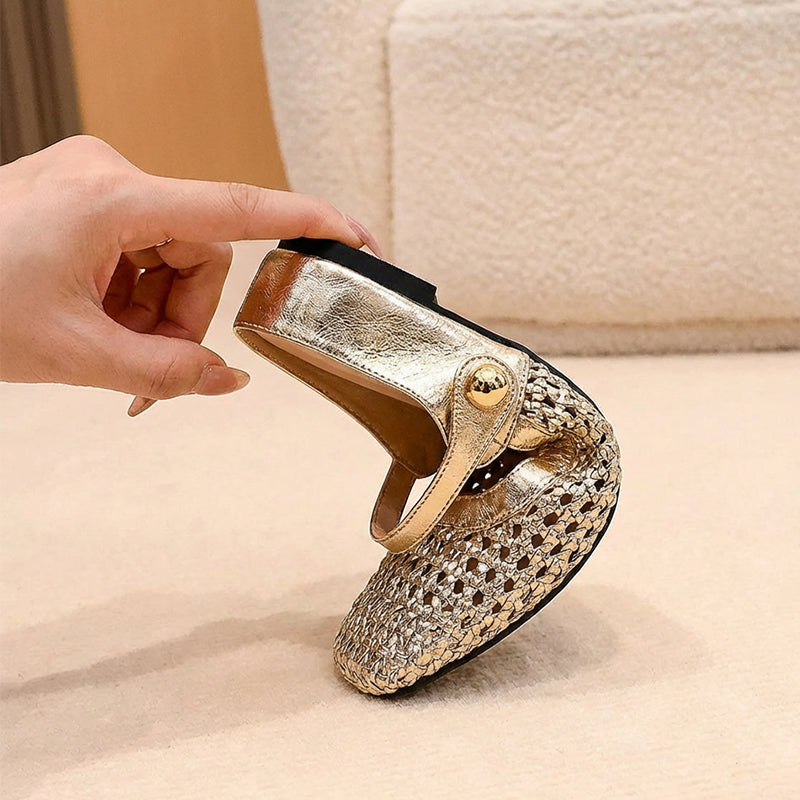 ✨👡 NEUHEIT 2026! Damen-Mules aus gewebtem Material mit eckiger Spitze & Mary-Jane-Verschluss 🌸💖🎀