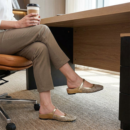 ✨👡 NEUHEIT 2026! Damen-Mules aus gewebtem Material mit eckiger Spitze & Mary-Jane-Verschluss 🌸💖🎀