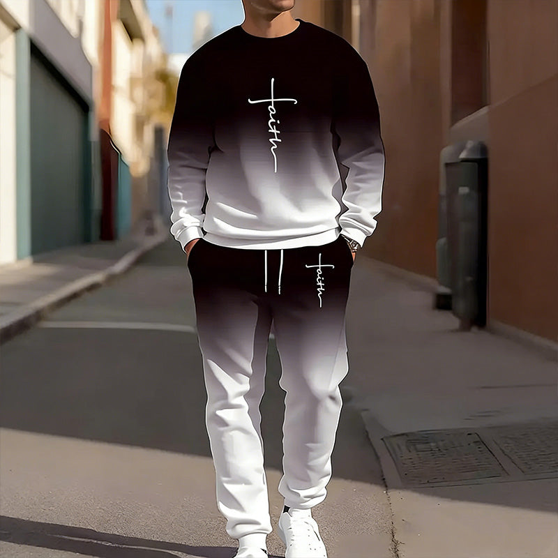 👕🏃 Herren-Trainingsanzug – Farbverlauf-Design, Weich & Atmungsaktiv für Sport & Freizeit 🌬️