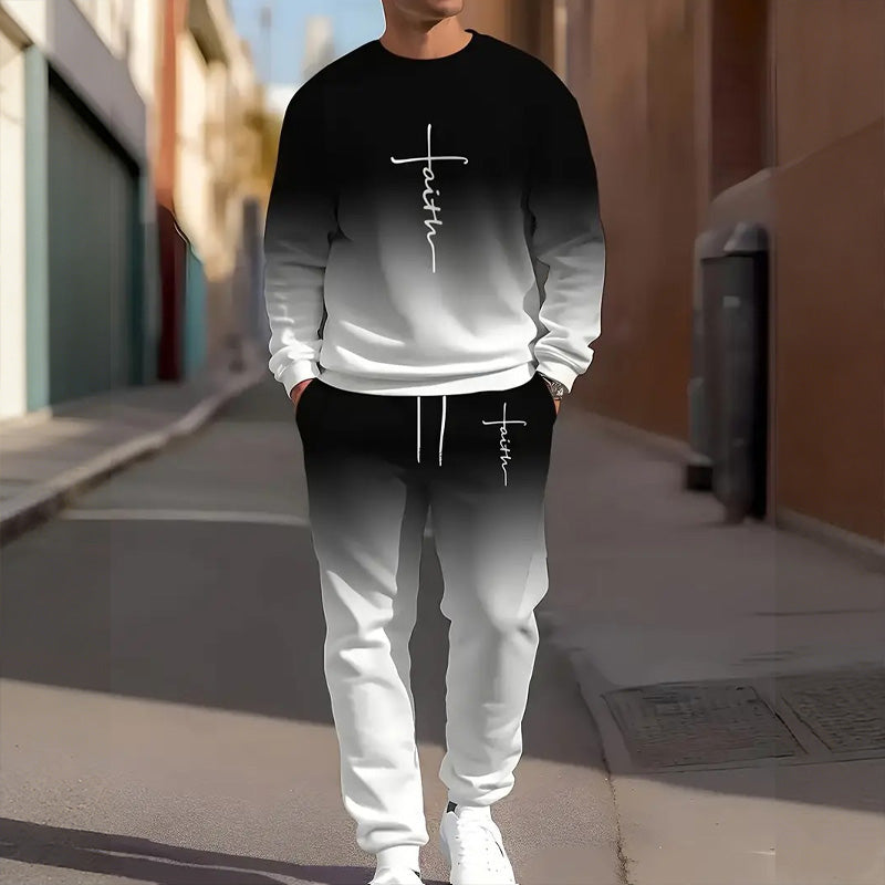 👕🏃 Herren-Trainingsanzug – Farbverlauf-Design, Weich & Atmungsaktiv für Sport & Freizeit 🌬️