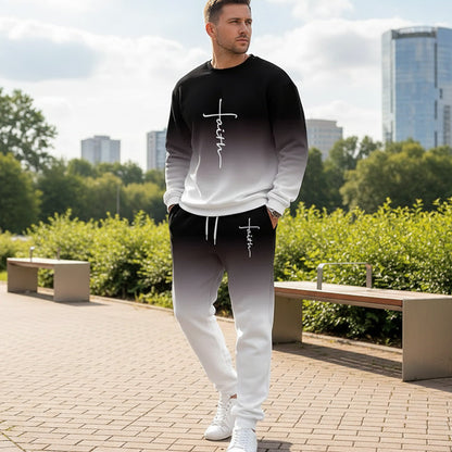 👕🏃 Herren-Trainingsanzug – Farbverlauf-Design, Weich & Atmungsaktiv für Sport & Freizeit 🌬️