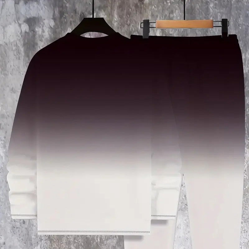 👕🏃 Herren-Trainingsanzug – Farbverlauf-Design, Weich & Atmungsaktiv für Sport & Freizeit 🌬️