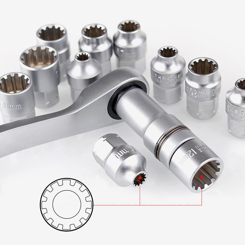 🔥 Limitiertes Angebot – 50% Rabatt！💪29 STK Core Ratsche Socket Schraubenschlüssel Kit