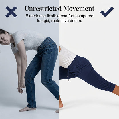 🔥Solange der Vorrat reicht 50 % Rabatt!🎉Damen 3/4 Jogginghose – Strickstoff, Hoher Bund mit Kordelzug, Mit Taschen