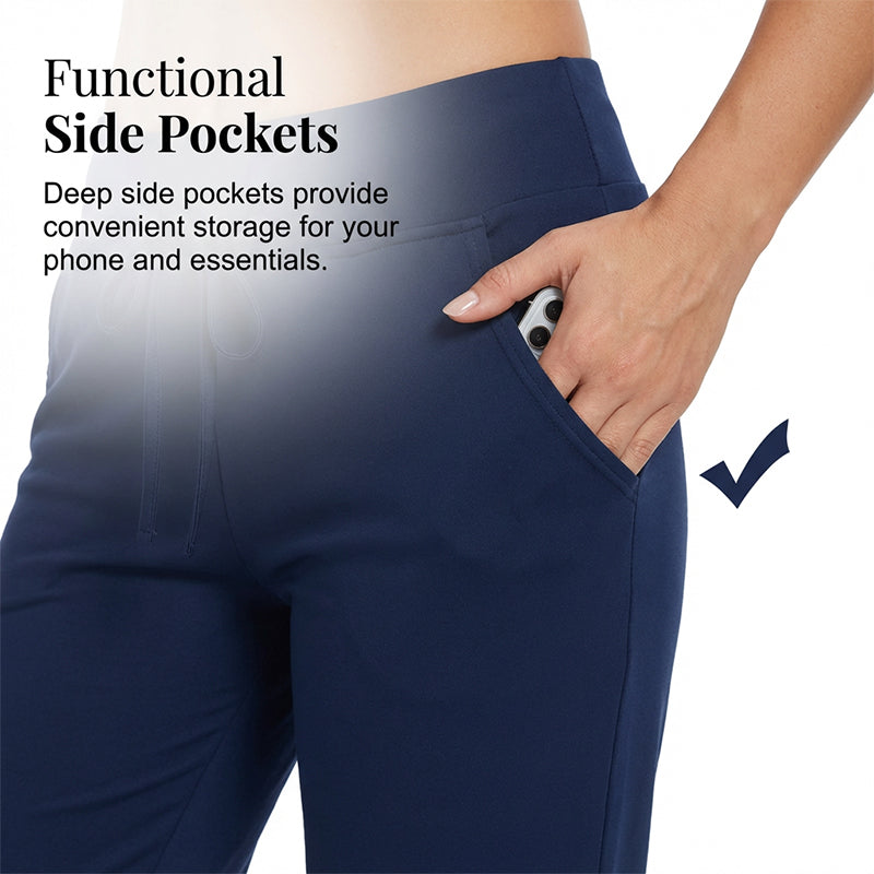 🔥Solange der Vorrat reicht 50 % Rabatt!🎉Damen 3/4 Jogginghose – Strickstoff, Hoher Bund mit Kordelzug, Mit Taschen