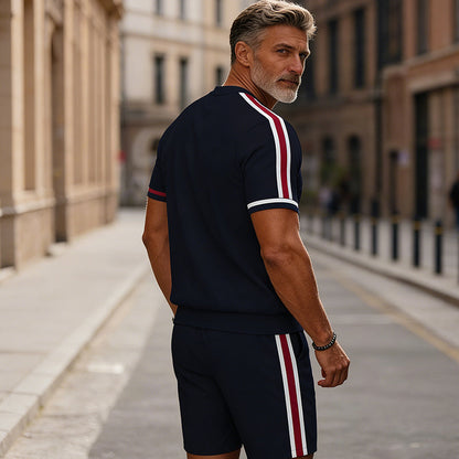 🔥60% RABATT🔥 Herren-Set: Hemd und Shorts mit Viertelreißverschluss