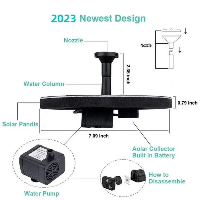 ⏳Zeitlich begrenztes Sonderangebot⏰Kompakte Solar-Vogelbrunnenpumpe – Erfrischen Sie Ihren Garten! 🐦️