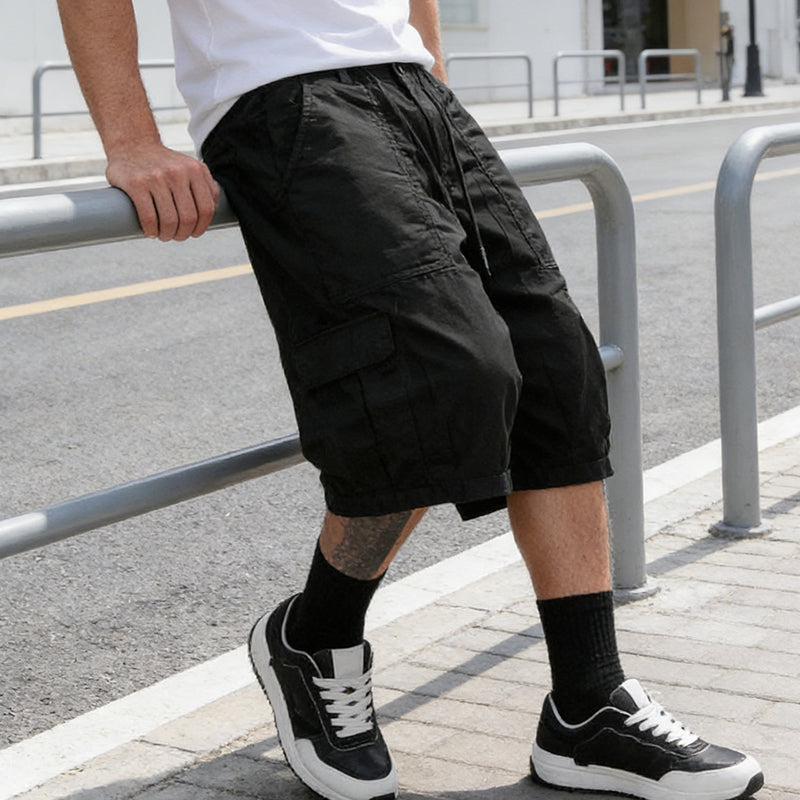 👖 50% RABATT! 🔥 Herren-Caprihose in Übergrößen – Weites Bein, Elastischer Bund mit Kordelzug & Strapazierfähiges Polyester Für Maximalen Komfort 🌞