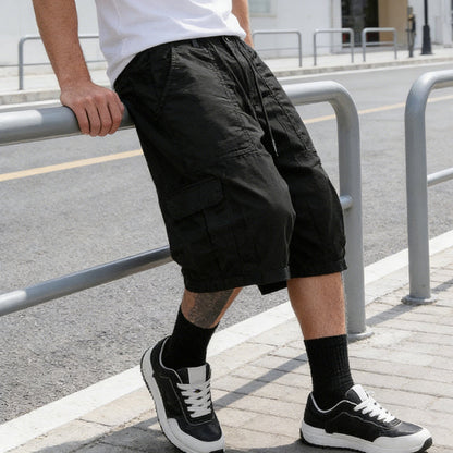 👖 50% RABATT! 🔥 Herren-Caprihose in Übergrößen – Weites Bein, Elastischer Bund mit Kordelzug & Strapazierfähiges Polyester Für Maximalen Komfort 🌞