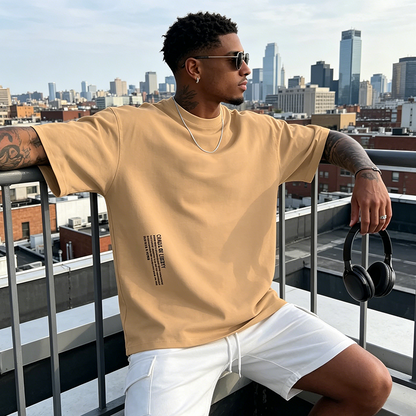 🎁Neuwaren 50% Rabatt💥Herren Urban Style Loose Fit T-Shirt – Premium Baumwollmix, Lässiger Oversize-Schnitt & Grafikdruck