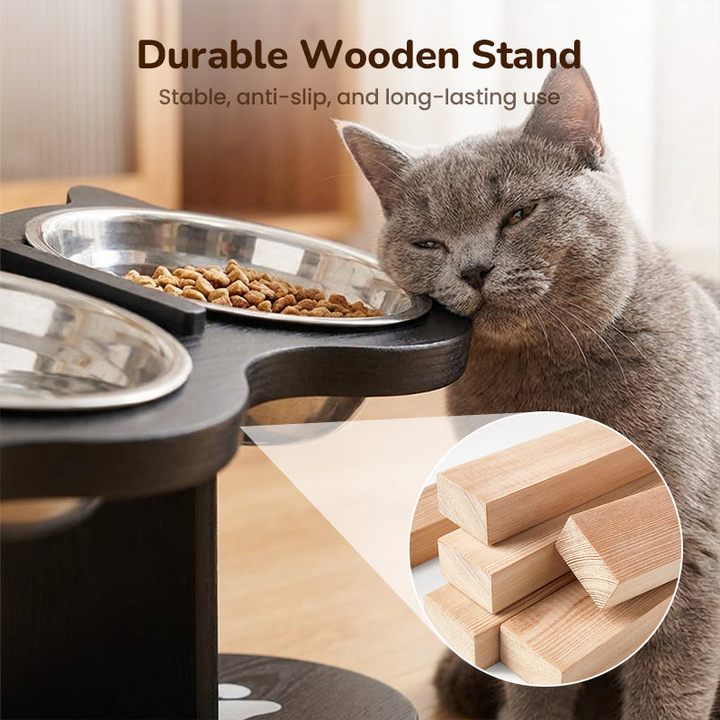 🐾50 % Rabatt!!🐱🐶 Rutschfester erhöhter Futtertrog 🥣 mit 3 Schalen für Haustiere 💖