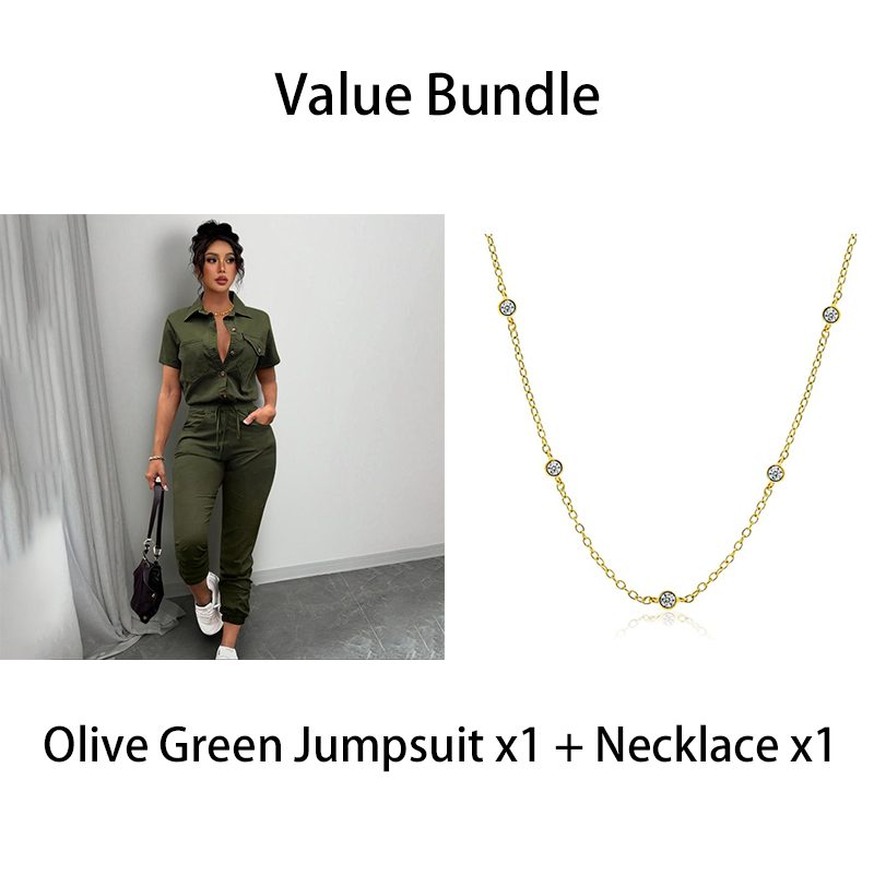 🥳2026 HEISSER VERKAUF🥳💞50K+ ✨Kurzärmeliger Jumpsuit für Damen mit Knopfleiste