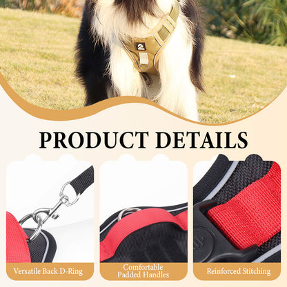 🐾 Anti-Zug Hundegeschirr mit Front-D-Ring 🦮 inkl. Leine & LED-Halsband 🔥 sicher & komfortabel