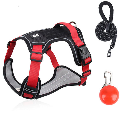 🐾 Anti-Zug Hundegeschirr mit Front-D-Ring 🦮 inkl. Leine & LED-Halsband 🔥 sicher & komfortabel