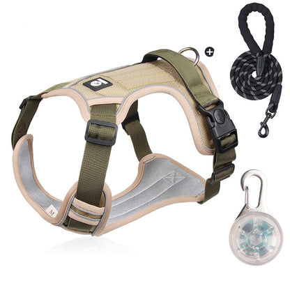 🐾 Anti-Zug Hundegeschirr mit Front-D-Ring 🦮 inkl. Leine & LED-Halsband 🔥 sicher & komfortabel