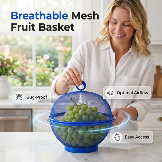 🧺 LIMITED-TIME 50% RABATT! 🍇 Obstkorb mit Deckel – Atmungsaktives Mesh, Integriertes Sieb, Praktisch
