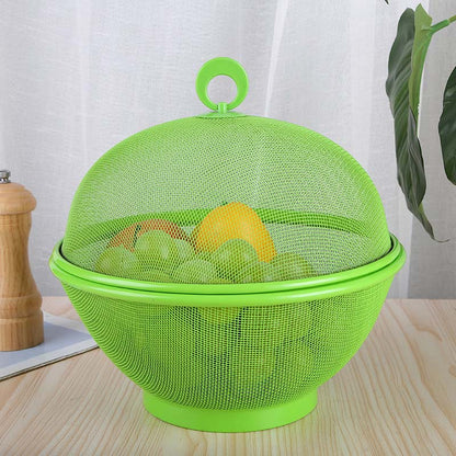🧺 LIMITED-TIME 50% RABATT! 🍇 Obstkorb mit Deckel – Atmungsaktives Mesh, Integriertes Sieb, Praktisch
