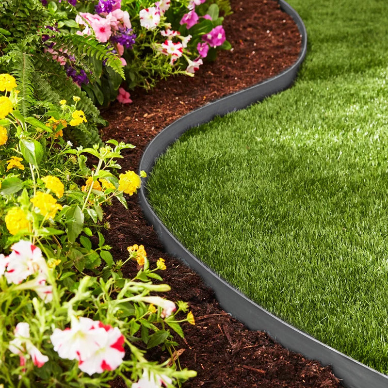 🌿 Schwarze PE-Gartenkante – flexibler Rasen- & Beetbegrenzer aus hochdichtem Kunststoff, wetterfest & einfach zu verlegen 🎉