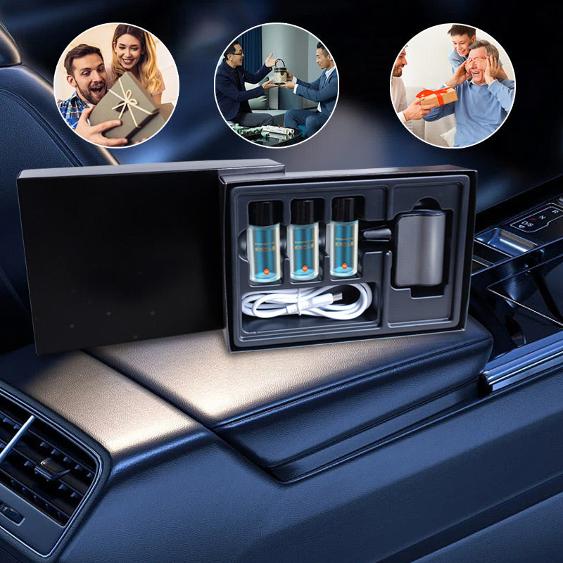 🚗💨 Intelligenter Auto-Lufterfrischer – 3x10ml Natürliches Parfüm, 45 Tage langanhaltend – Automatische Duftverteilung für frischen Innenraum