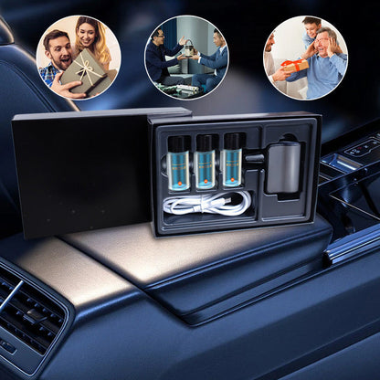 🚗💨 Intelligenter Auto-Lufterfrischer – 3x10ml Natürliches Parfüm, 45 Tage langanhaltend – Automatische Duftverteilung für frischen Innenraum