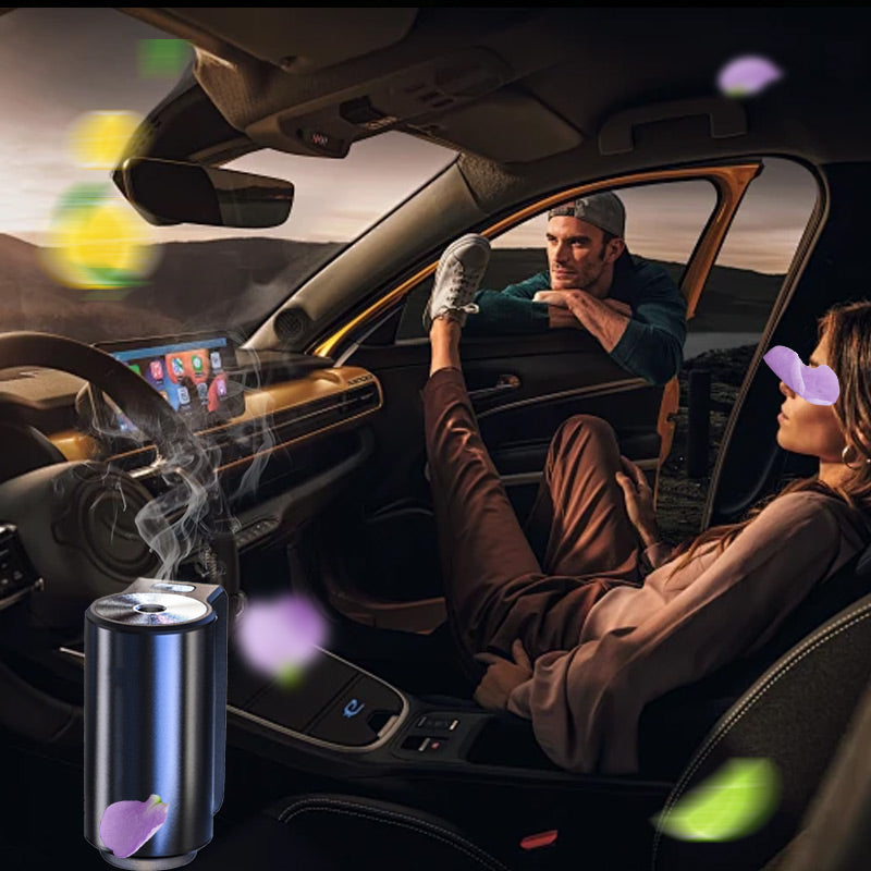 🚗💨 Intelligenter Auto-Lufterfrischer – 3x10ml Natürliches Parfüm, 45 Tage langanhaltend – Automatische Duftverteilung für frischen Innenraum
