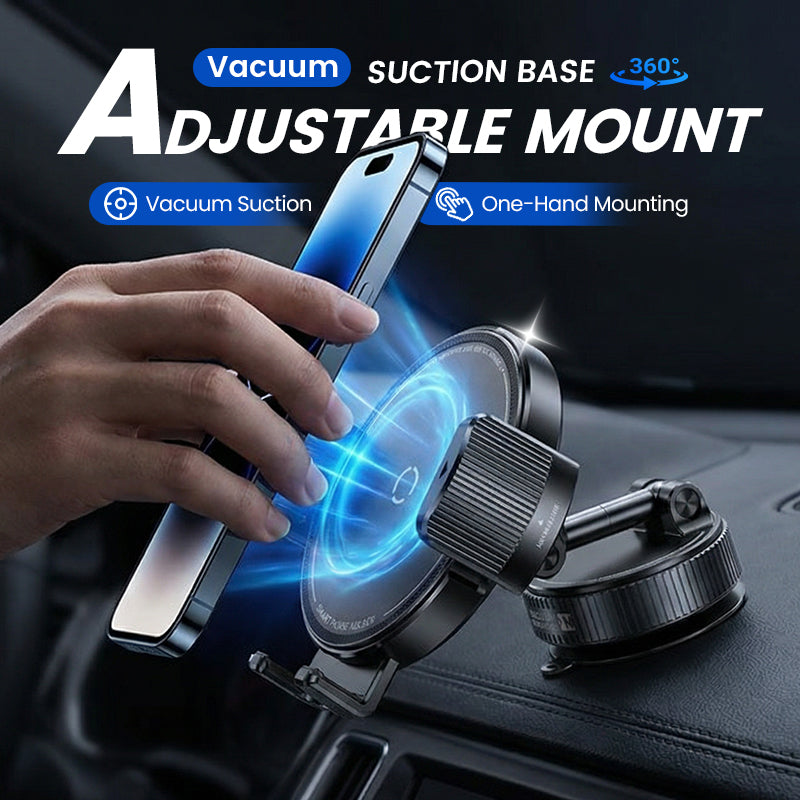 🔥50 % Rabatt!📱Verstellbare Magnetische Autohalterung mit Vakuumsaugnapf-Basis