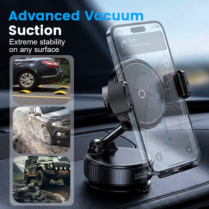 🔥50 % Rabatt!📱Verstellbare Magnetische Autohalterung mit Vakuumsaugnapf-Basis