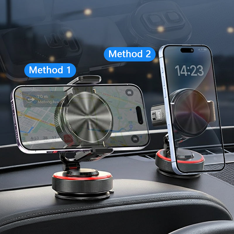 🔥50 % Rabatt!📱Verstellbare Magnetische Autohalterung mit Vakuumsaugnapf-Basis