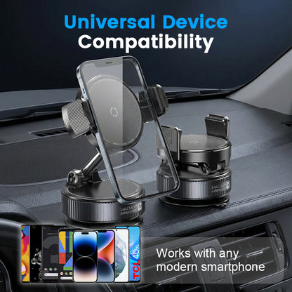 🔥50 % Rabatt!📱Verstellbare Magnetische Autohalterung mit Vakuumsaugnapf-Basis