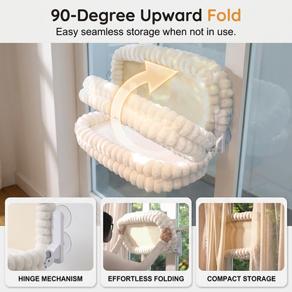 🌞Frühlingserwachen: 50% Rabatt!🐱 Klappbare Katzenhängematte fürs Fenster – 18 kg Tragkraft – Ultrazarte Plüschhülle (waschbar) – Platzsparendes Design