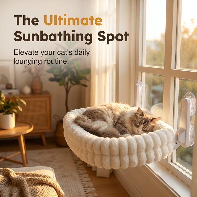 🌞Frühlingserwachen: 50% Rabatt!🐱 Klappbare Katzenhängematte fürs Fenster – 18 kg Tragkraft – Ultrazarte Plüschhülle (waschbar) – Platzsparendes Design