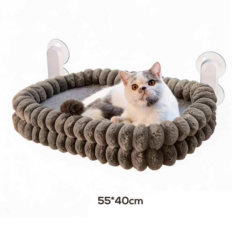 🌞Frühlingserwachen: 50% Rabatt!🐱 Klappbare Katzenhängematte fürs Fenster – 18 kg Tragkraft – Ultrazarte Plüschhülle (waschbar) – Platzsparendes Design