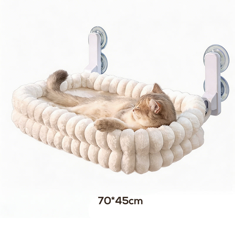 🌞Frühlingserwachen: 50% Rabatt!🐱 Klappbare Katzenhängematte fürs Fenster – 18 kg Tragkraft – Ultrazarte Plüschhülle (waschbar) – Platzsparendes Design