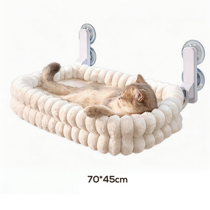 🌞Frühlingserwachen: 50% Rabatt!🐱 Klappbare Katzenhängematte fürs Fenster – 18 kg Tragkraft – Ultrazarte Plüschhülle (waschbar) – Platzsparendes Design